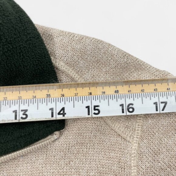 Woolrich Oatmeal Beige 1/4 Zip Fleece Pullover Sweater Jacket Men's Medium M - Picture 8 of 10